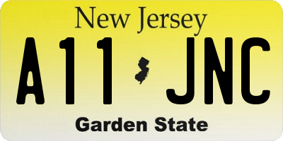 NJ license plate A11JNC