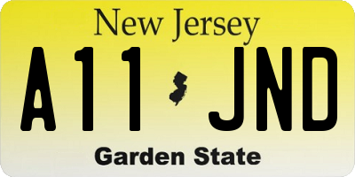 NJ license plate A11JND