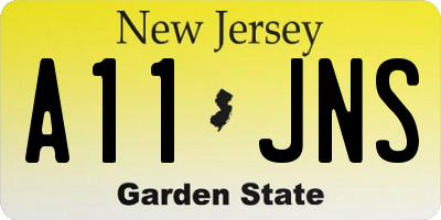 NJ license plate A11JNS