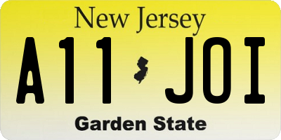 NJ license plate A11JOI