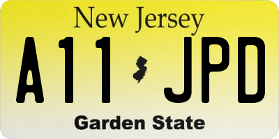 NJ license plate A11JPD