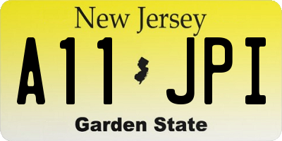 NJ license plate A11JPI