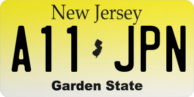 NJ license plate A11JPN
