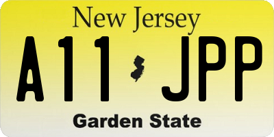 NJ license plate A11JPP