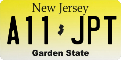 NJ license plate A11JPT