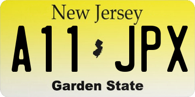 NJ license plate A11JPX