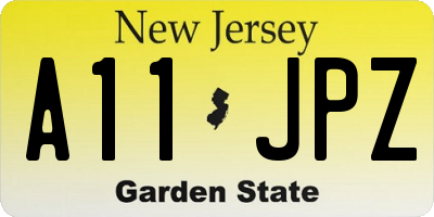 NJ license plate A11JPZ