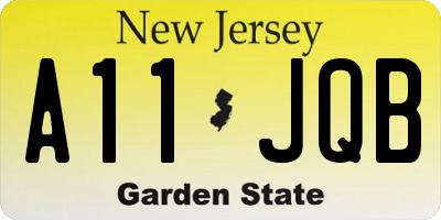 NJ license plate A11JQB