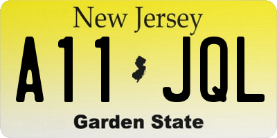 NJ license plate A11JQL