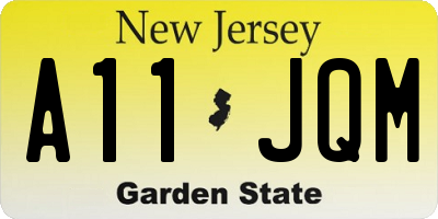 NJ license plate A11JQM
