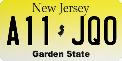 NJ license plate A11JQO