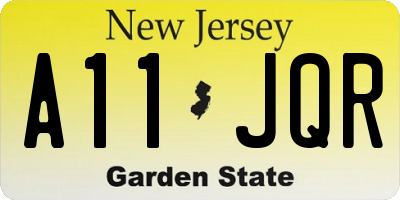 NJ license plate A11JQR