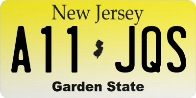 NJ license plate A11JQS