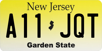 NJ license plate A11JQT