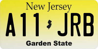 NJ license plate A11JRB