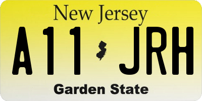 NJ license plate A11JRH