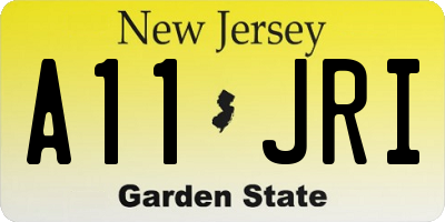 NJ license plate A11JRI