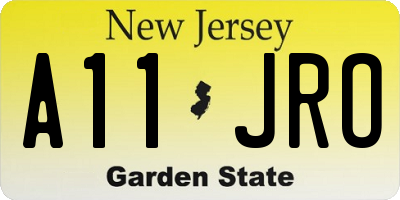 NJ license plate A11JRO