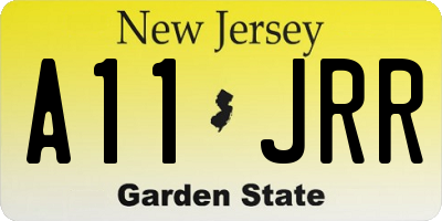 NJ license plate A11JRR