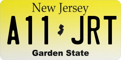NJ license plate A11JRT