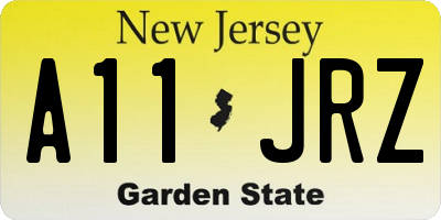NJ license plate A11JRZ