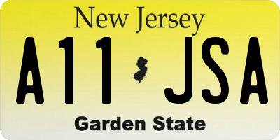 NJ license plate A11JSA