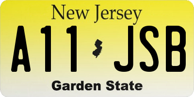 NJ license plate A11JSB