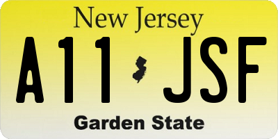 NJ license plate A11JSF