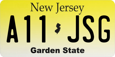 NJ license plate A11JSG