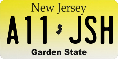 NJ license plate A11JSH