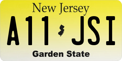 NJ license plate A11JSI