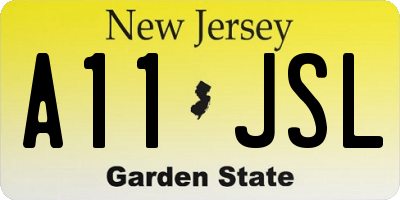 NJ license plate A11JSL