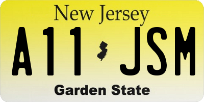 NJ license plate A11JSM
