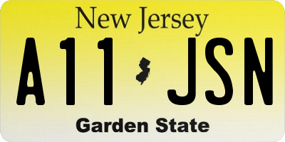 NJ license plate A11JSN