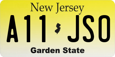 NJ license plate A11JSO