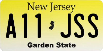 NJ license plate A11JSS