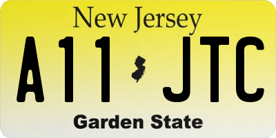 NJ license plate A11JTC