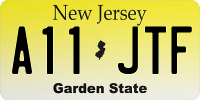 NJ license plate A11JTF