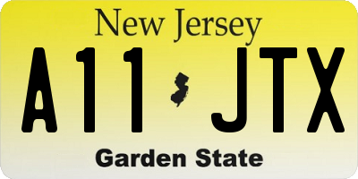 NJ license plate A11JTX
