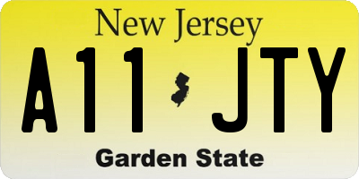 NJ license plate A11JTY
