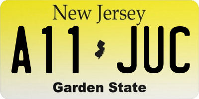 NJ license plate A11JUC