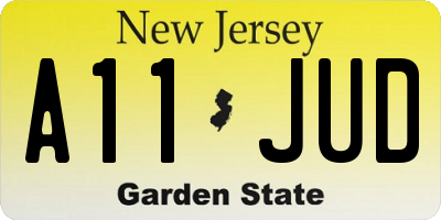 NJ license plate A11JUD