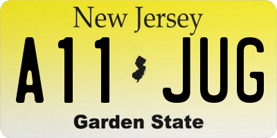 NJ license plate A11JUG