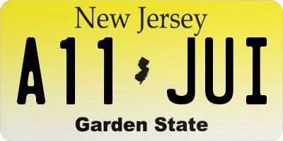 NJ license plate A11JUI