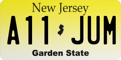 NJ license plate A11JUM