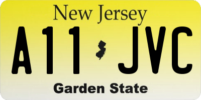 NJ license plate A11JVC