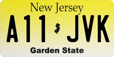 NJ license plate A11JVK