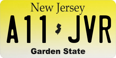 NJ license plate A11JVR