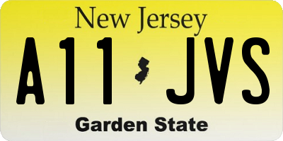 NJ license plate A11JVS