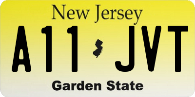 NJ license plate A11JVT